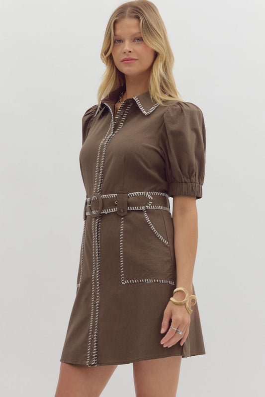 Blanket Stitch Detail Dress