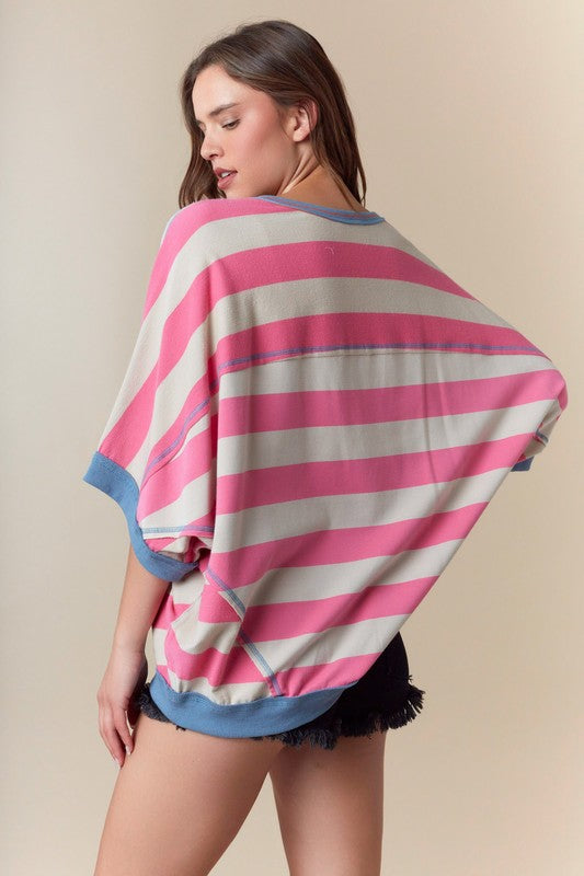 Stripe Color Block Pullover