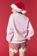 Santa Fur Embo Detailed French Terry Sweatshirt