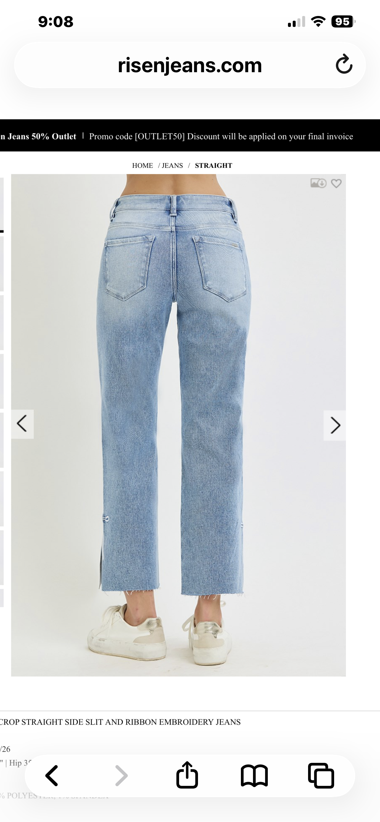 Risen Embroidered Bow Jeans