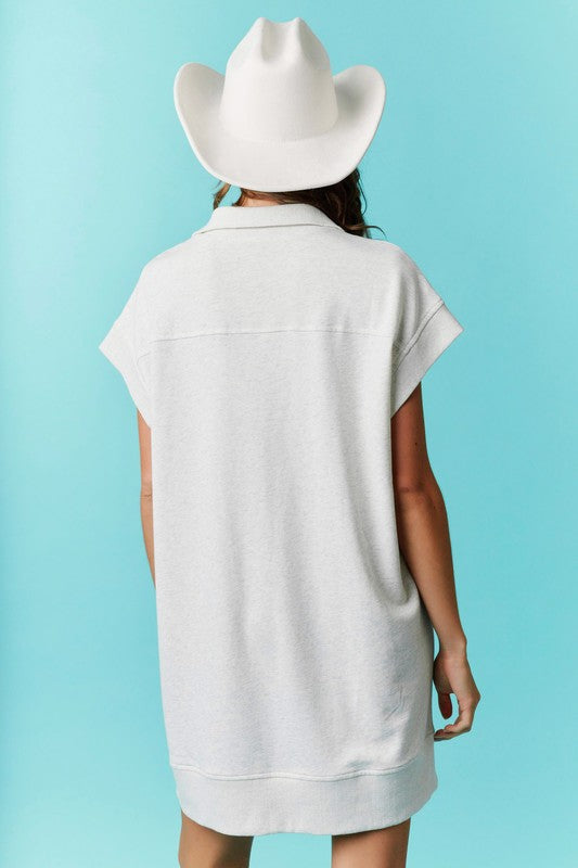 Zip Front Sweatshirt Dress