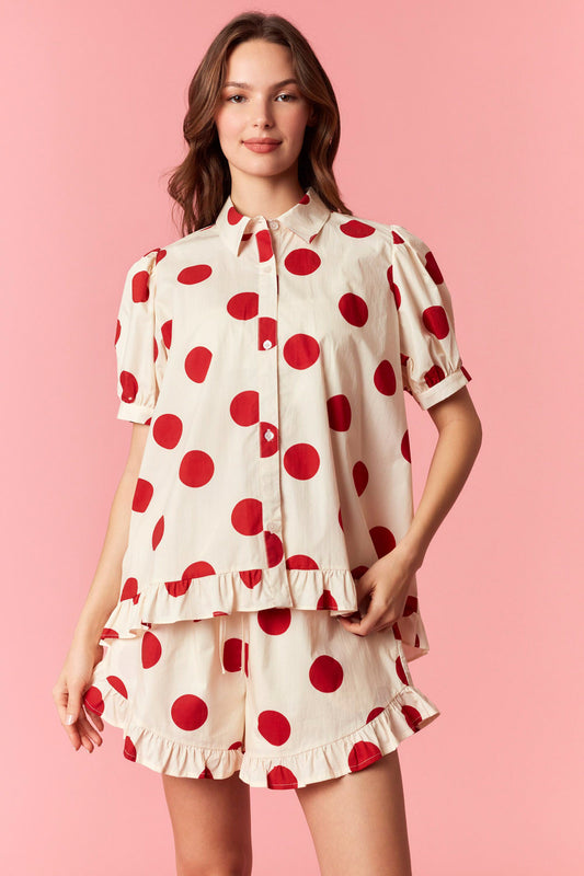 Bold and Breezy Polka Dot Short Set