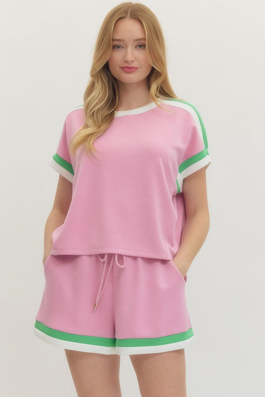 Preppy Pink Short Set