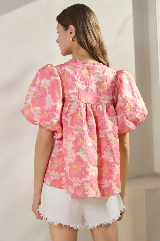 Floral Satin Babydoll Top