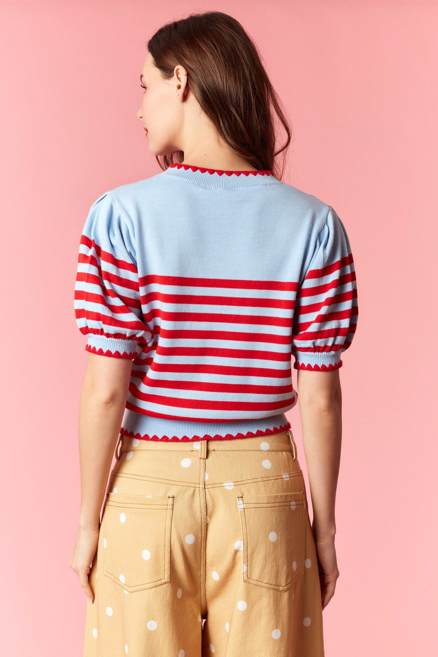 Cherry Stripe Sweater Top