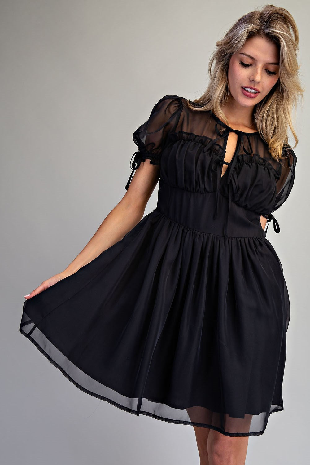 Tie Front Mini Dress Tie Front Mini Dress