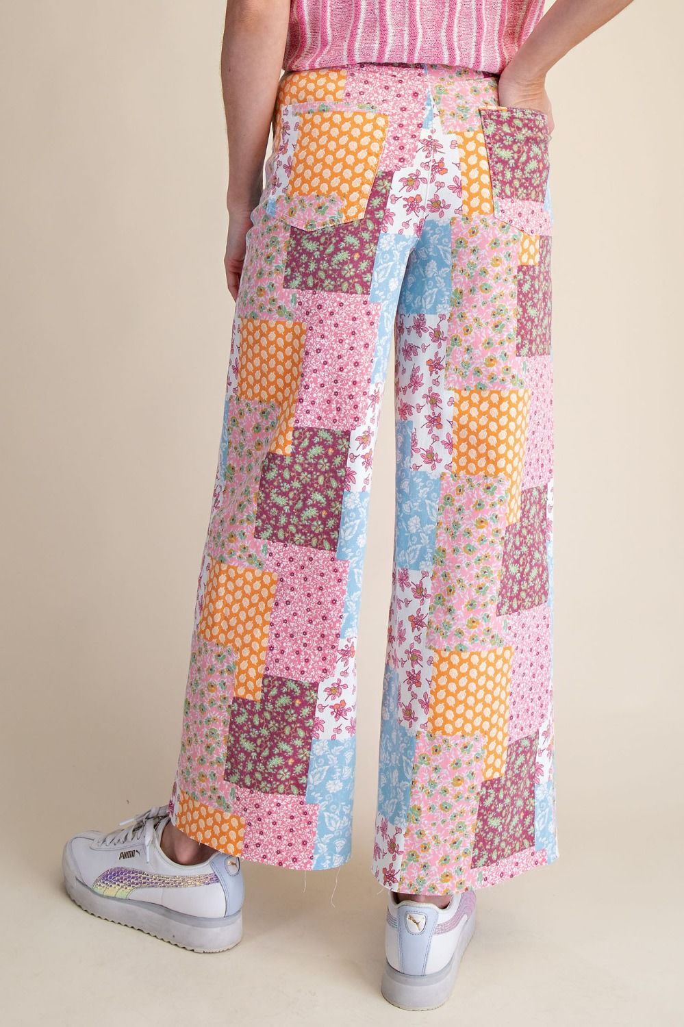 Patchwork Print Pants