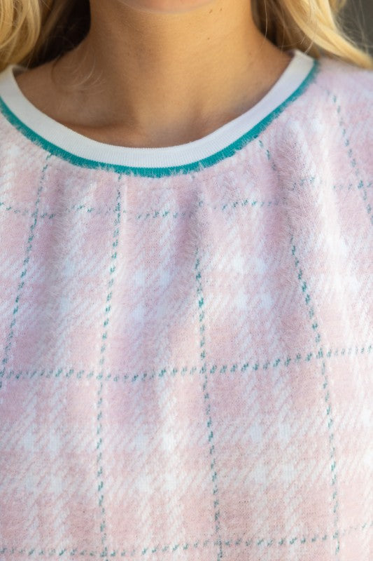 Stripe Band Textured Plaid To