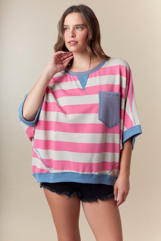 Stripe Color Block Pullover