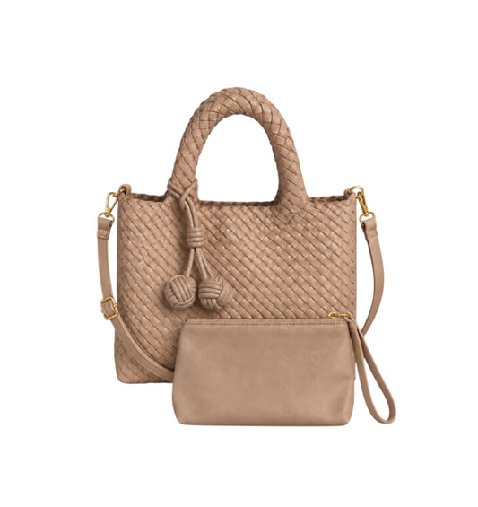 Woven Handheld Crossbody Tote