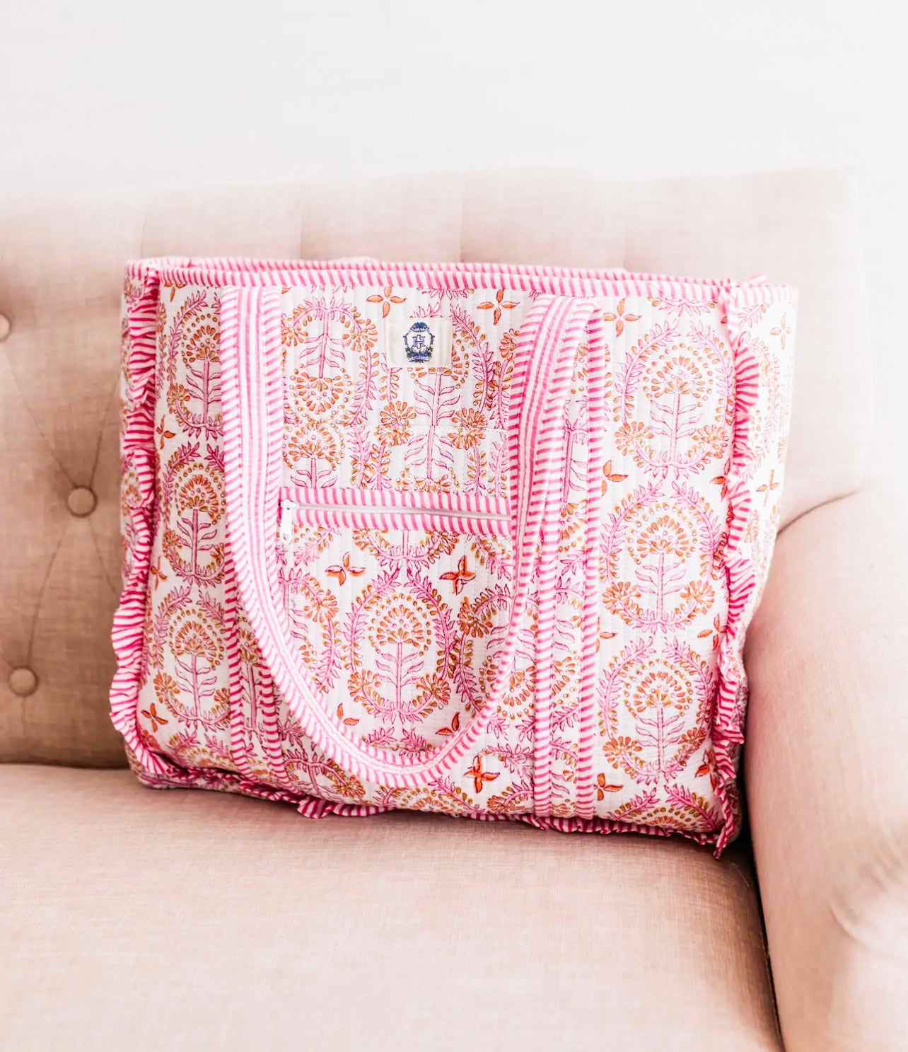 Heart of Grace Quilted Tote Dahlia Ruffle