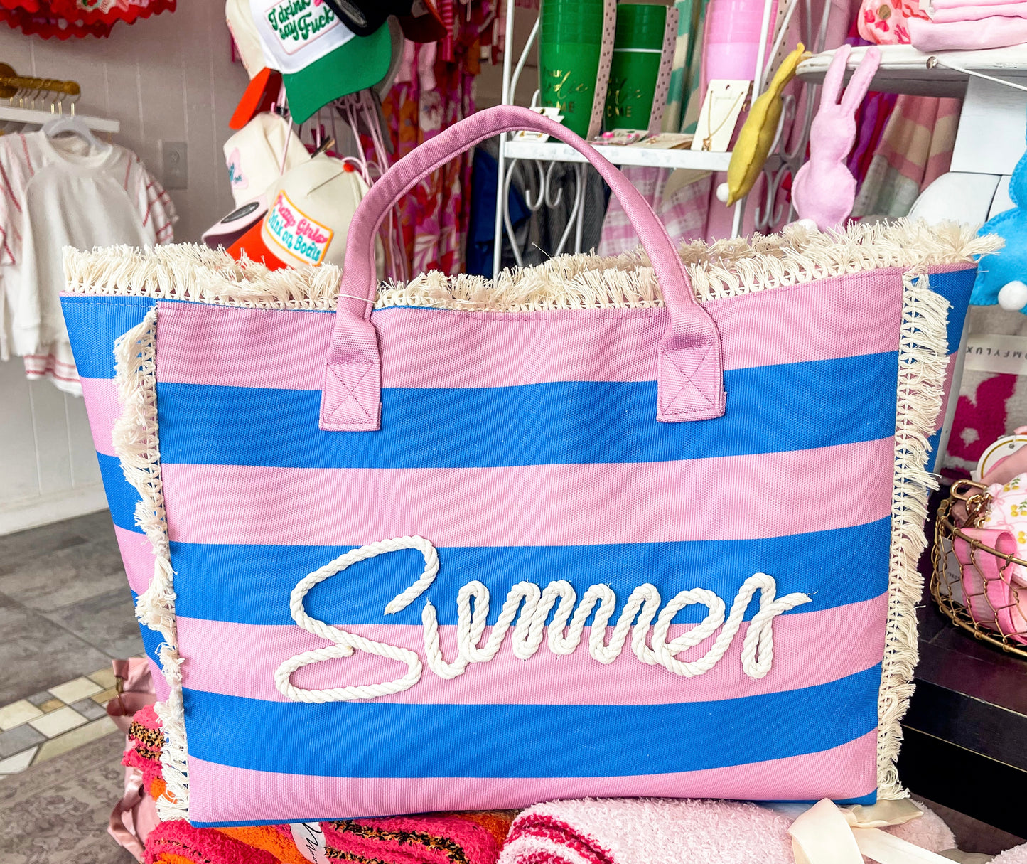 Summer Bag Blue and Pink