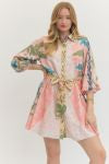 Watercolor Button Front Dress