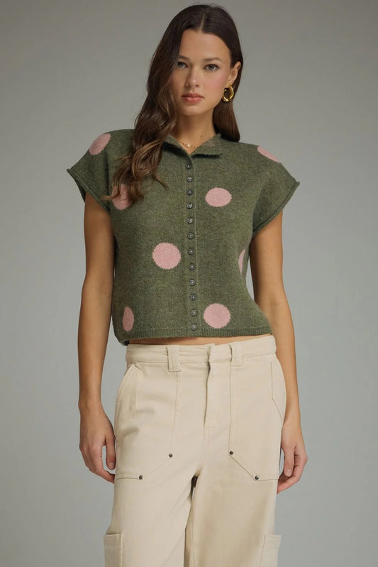 Polka Dot Sweater Top
