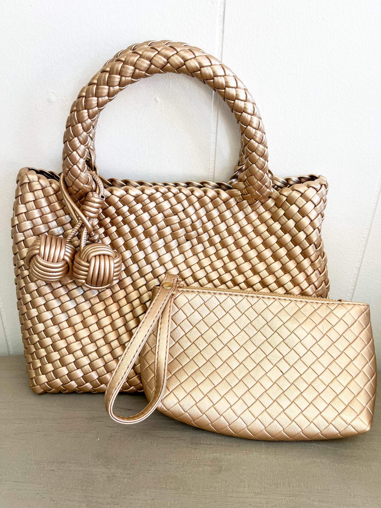 Woven Handheld Crossbody Tote