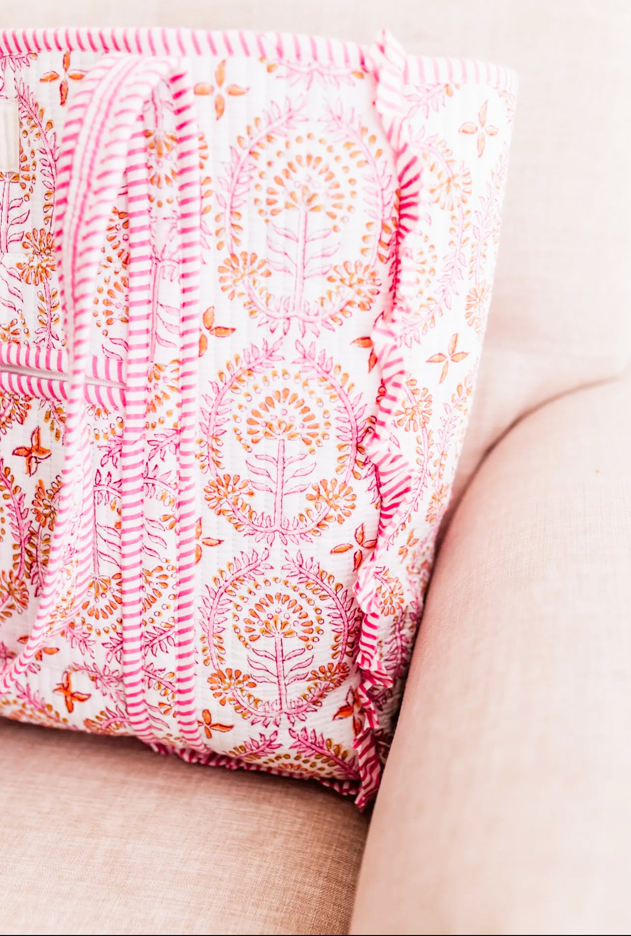 Heart of Grace Quilted Tote Dahlia Ruffle