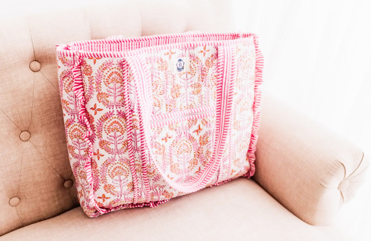 Heart of Grace Quilted Tote Dahlia Ruffle