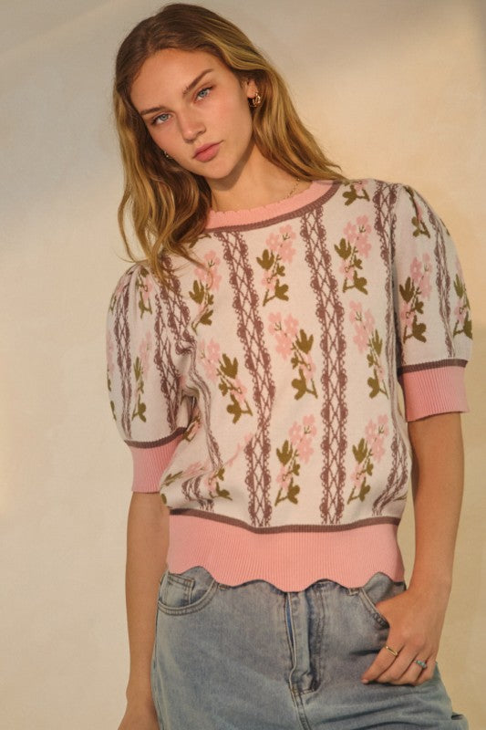 Floral Jacquard Sweater