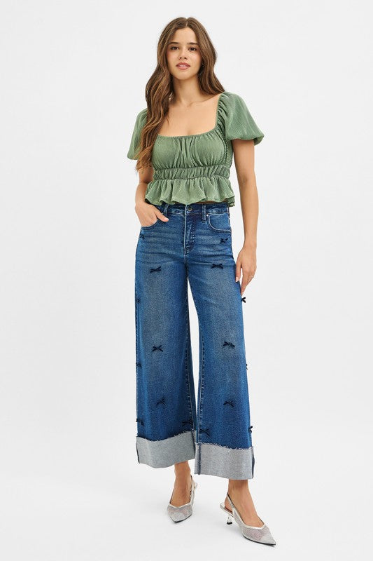 Risen Ribbon Detail Jeans