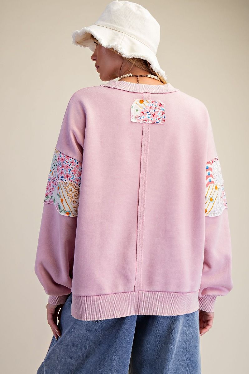 Washed Print Pullover