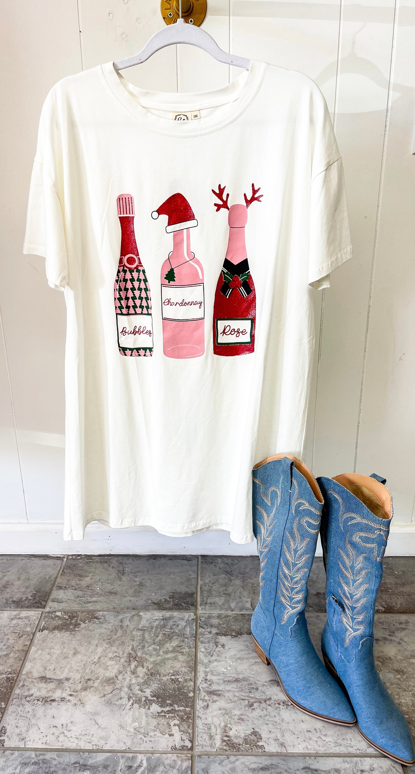 Boozy Christmas Tshirt Dress
