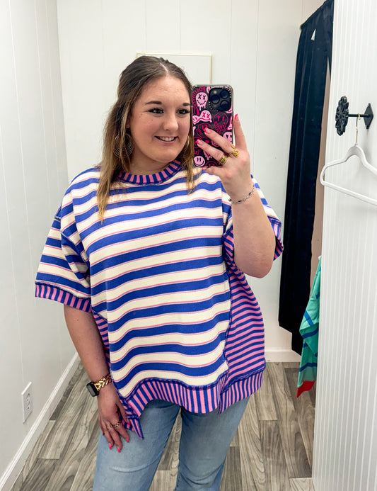 Periwinkle Striped Top