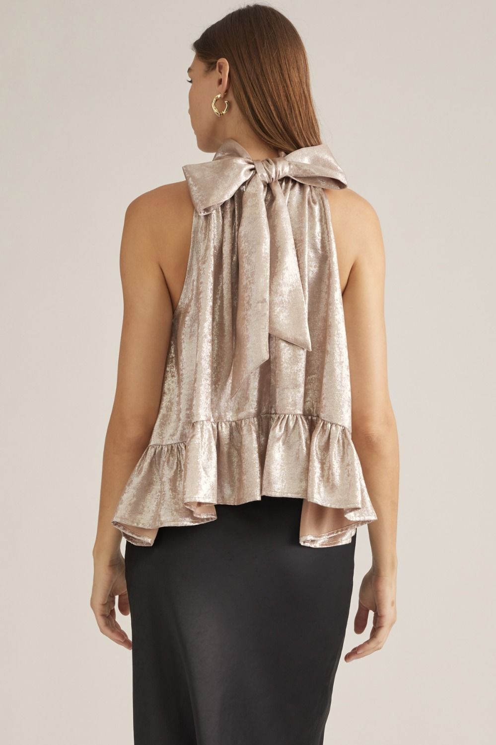 Halter Sleeveless Tie Neck Top