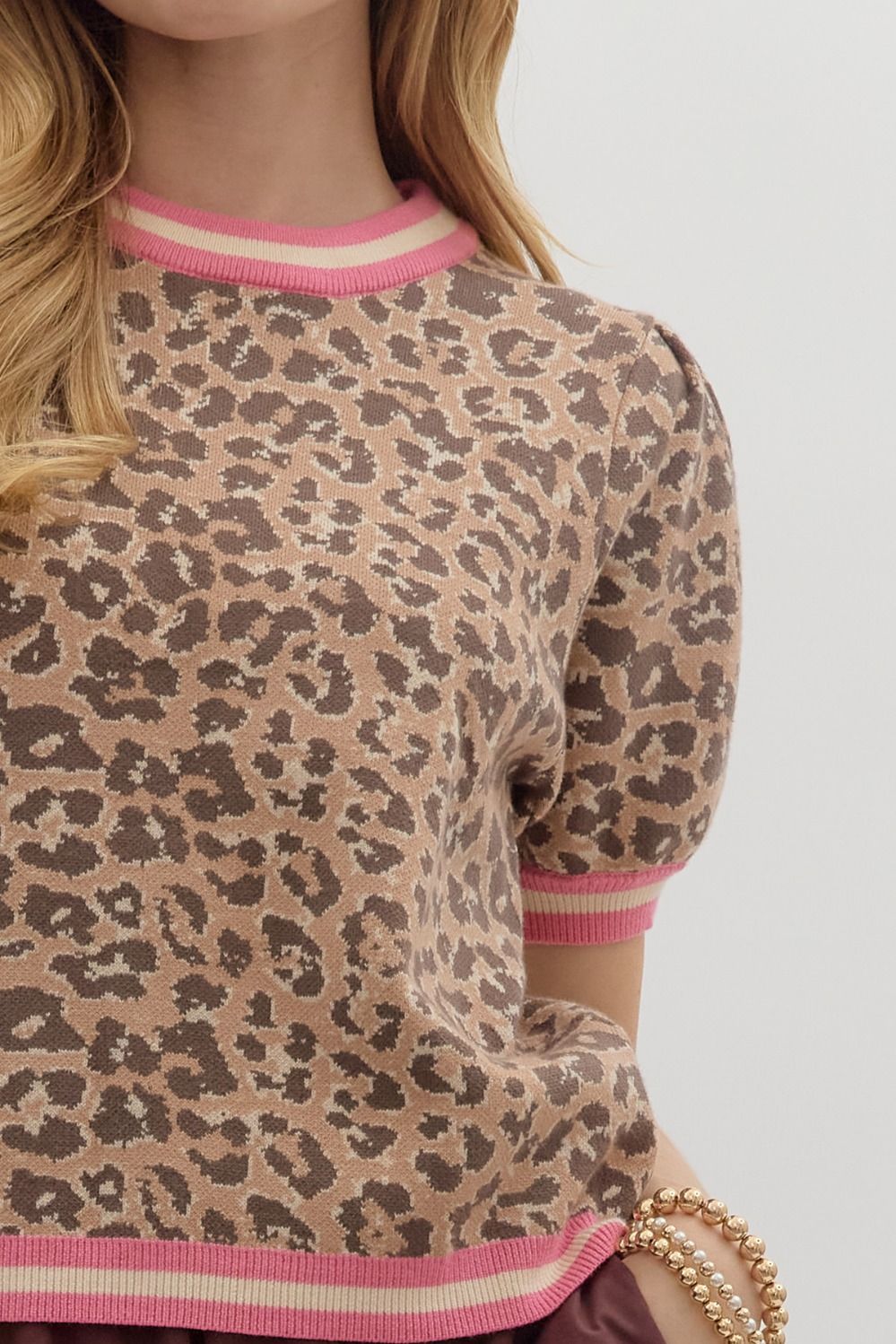 Leopard Puff Sleeve Top