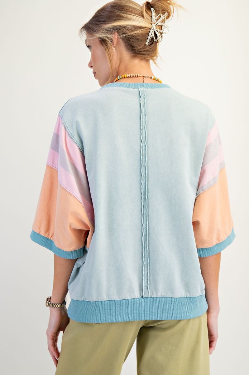 Color Block Flower Patch Top