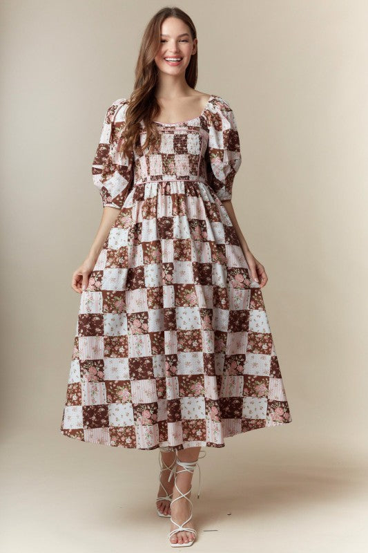 Floral Poplin Maxi Dress