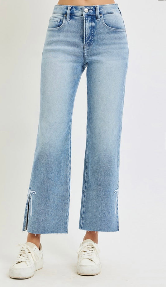 Risen Embroidered Bow Jeans