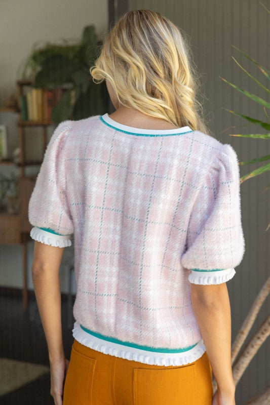 Stripe Band Textured Plaid To