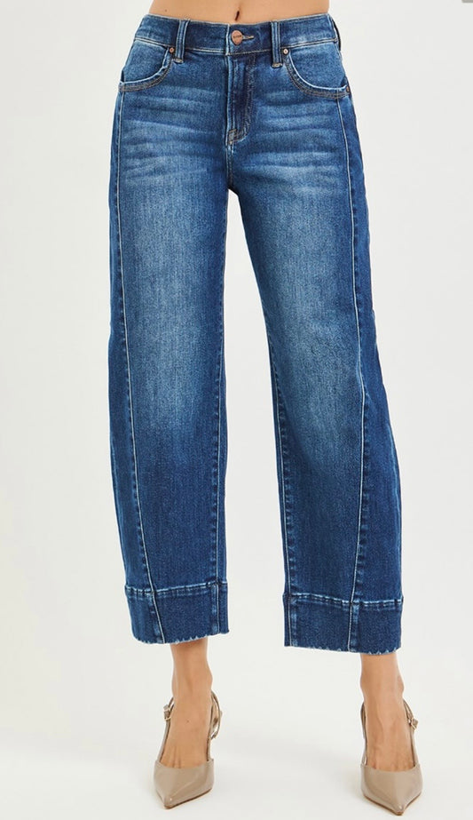 Risen Slouchy Cropped Barrel Jeans