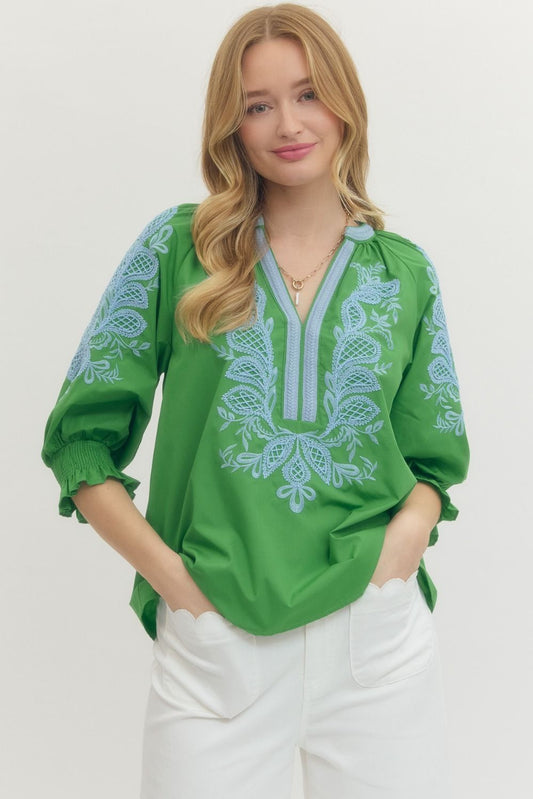 Sybil Embroidered Top