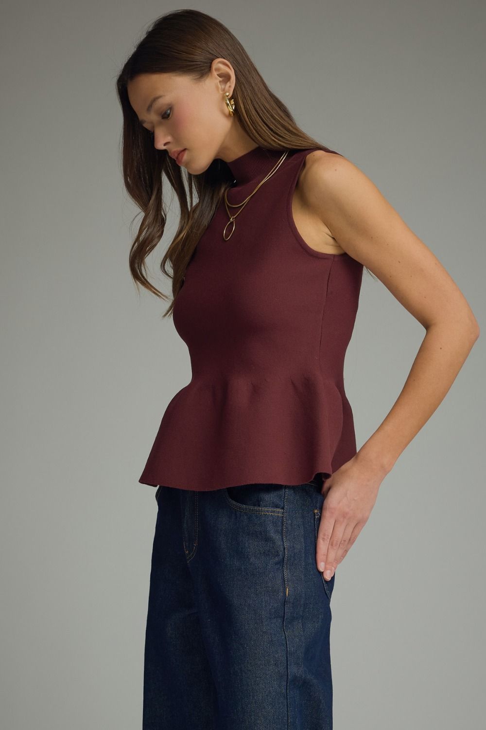Mock Neck Sweater Top