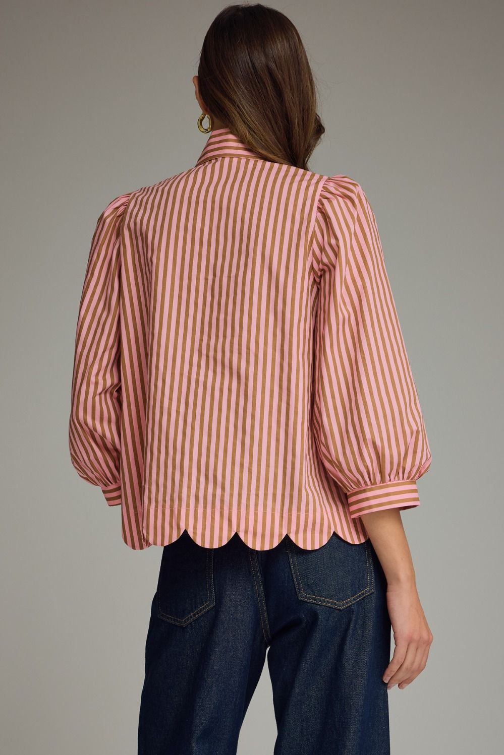 Stripe Puff Sleeve Top