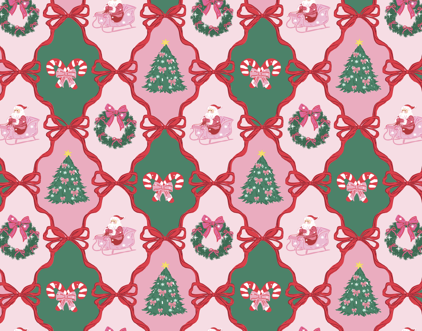 Santa's Candy Cane Christmas Pajama Set with Pants