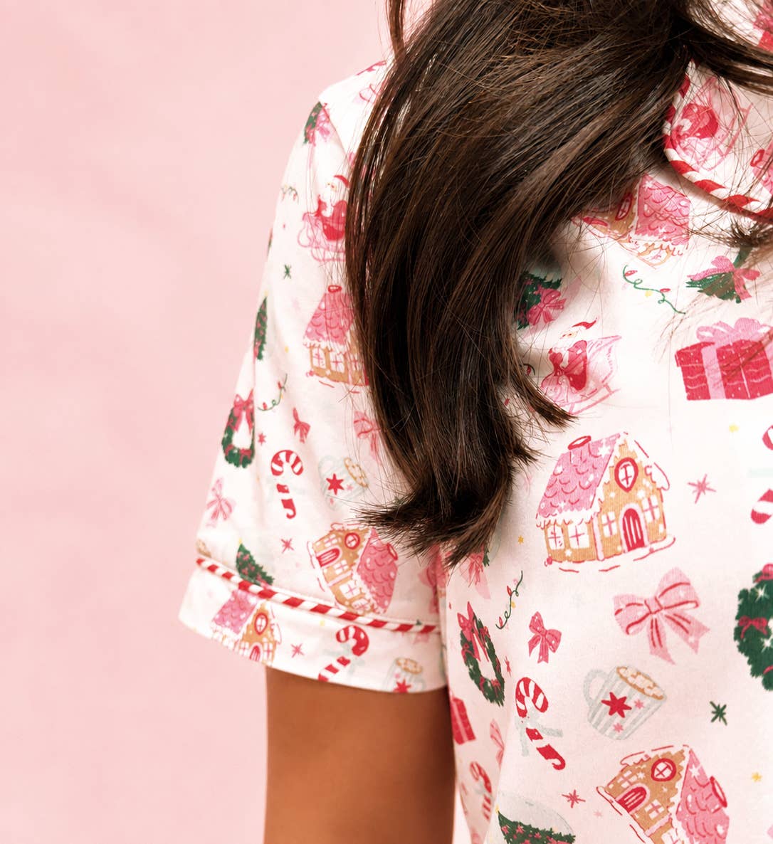 Santa's Sugarplum Christmas Pajama Set Ruffle Shorts