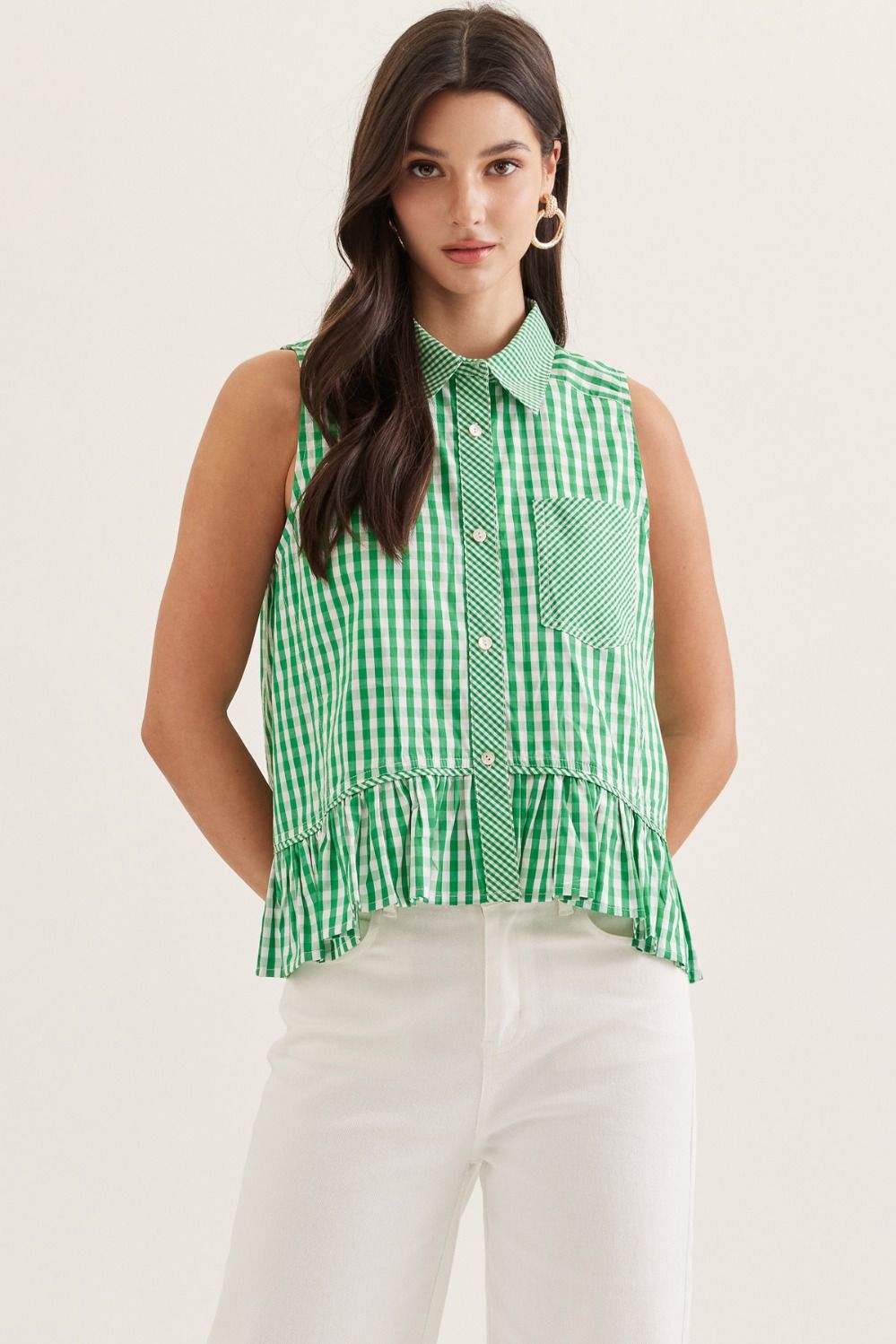 Gingham Sleeveless Top