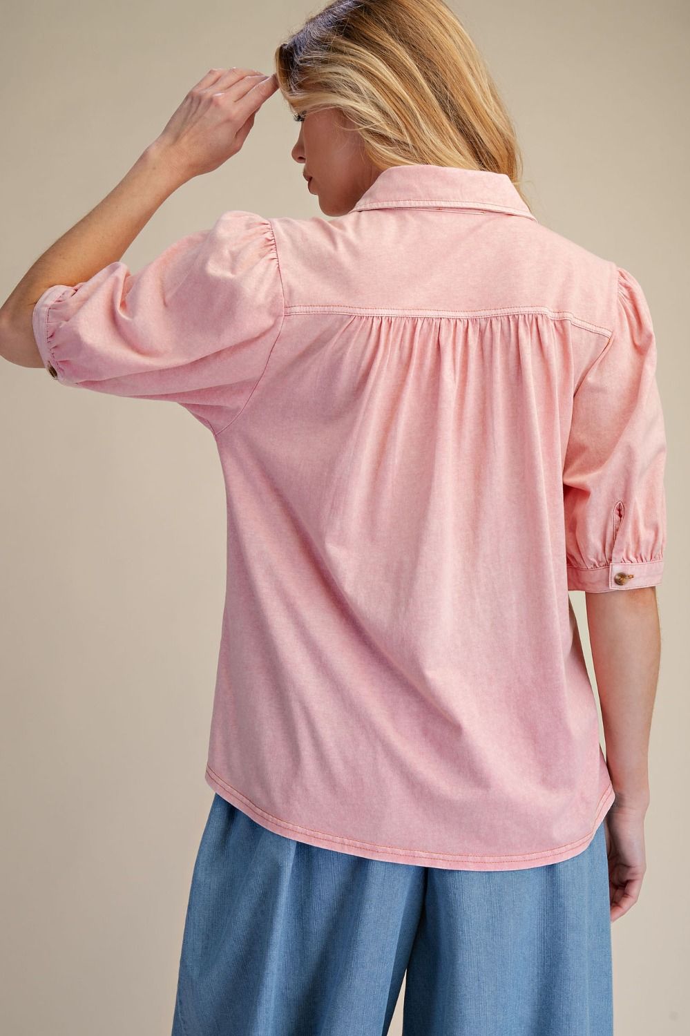 Pintucked Washed Shirt