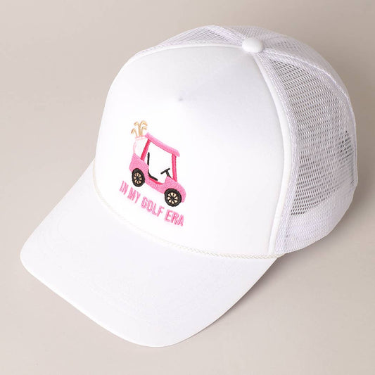 Golf Cart and In My Golf Era Embroidery Trucker Hat