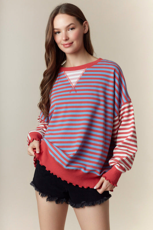 Striped Multi Color Sweatshirt