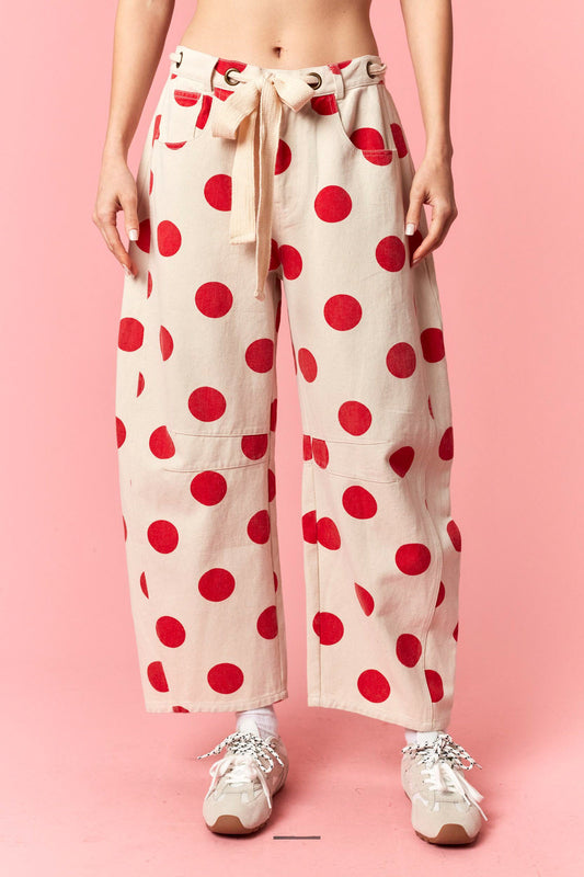 Dotty Denim Barrel Jeans
