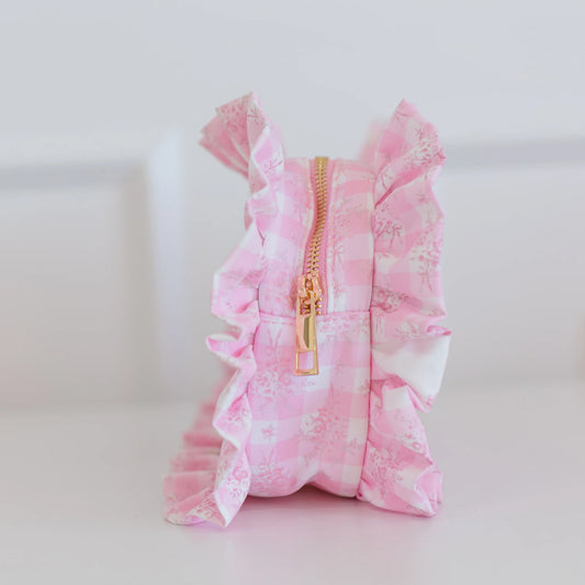 Ruffled Nylon Medium Pouch