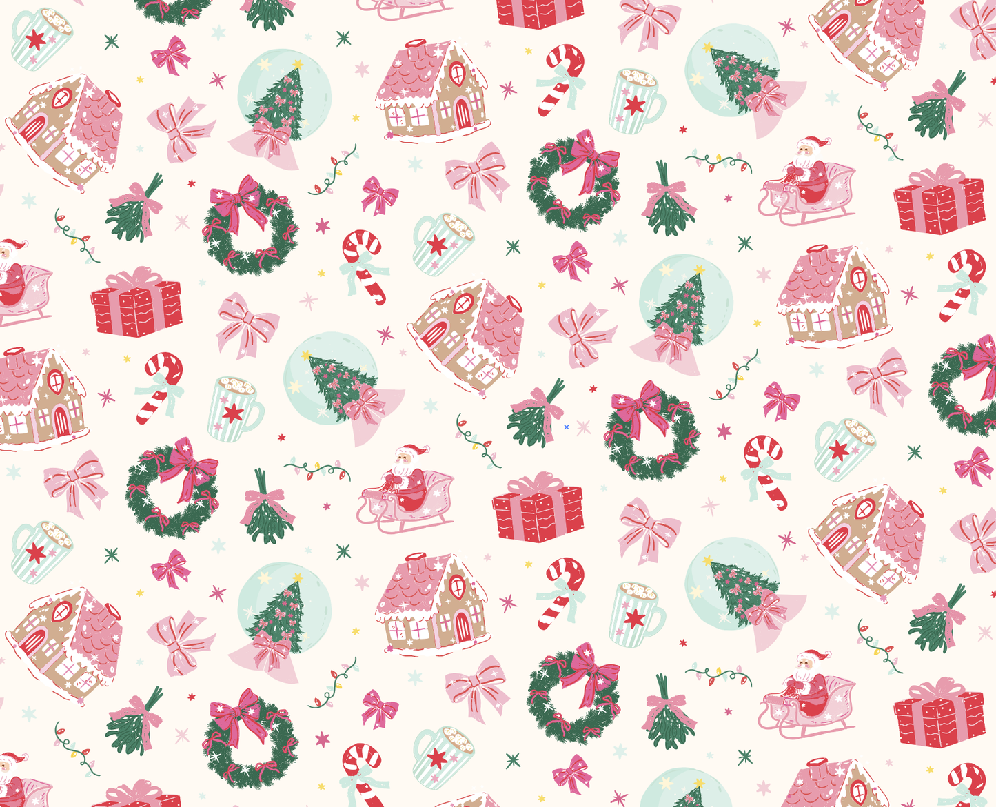 Santa's Sugarplum Christmas Pajama Set Ruffle Shorts