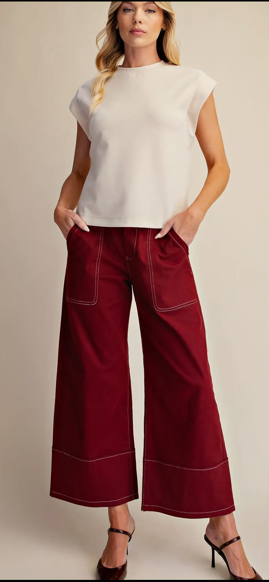 High Rise Wide Leg Pants