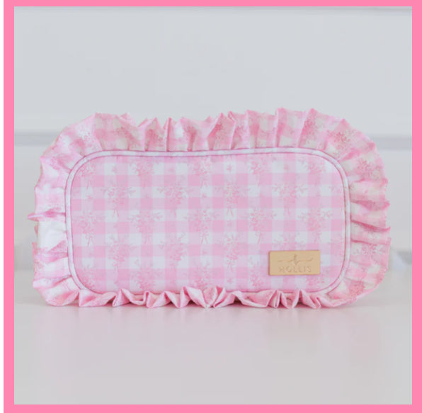 Ruffled Nylon Medium Pouch