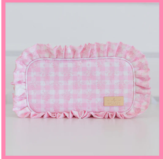 Ruffled Nylon Medium Pouch