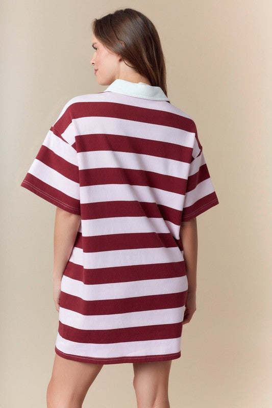 Stripe Sweatshirt Mini Dress