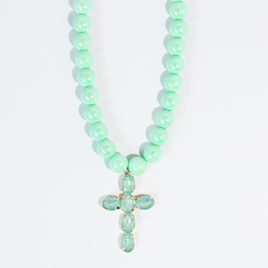 Mint Grace Cross Necklace
